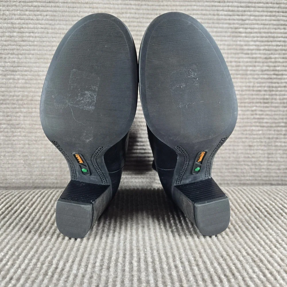 Timberland Womens‎ 6W Black Leather Block Heel Chelsea Ankle Boots A1979